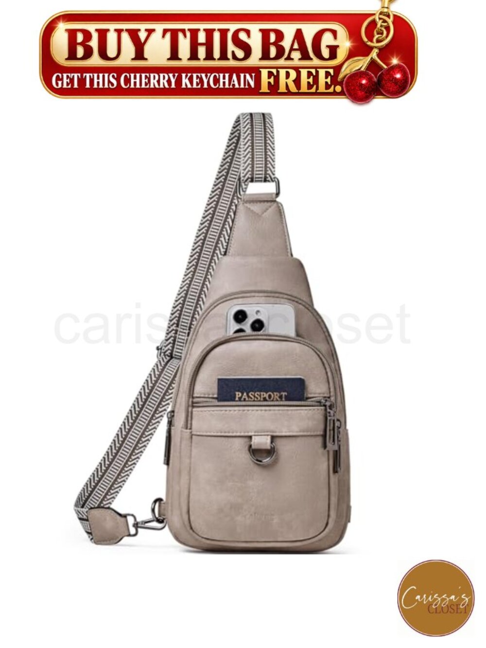 ✨ Vegan Leather Women's Sling Bag Crossbody Fanny Pack Travel Daypack